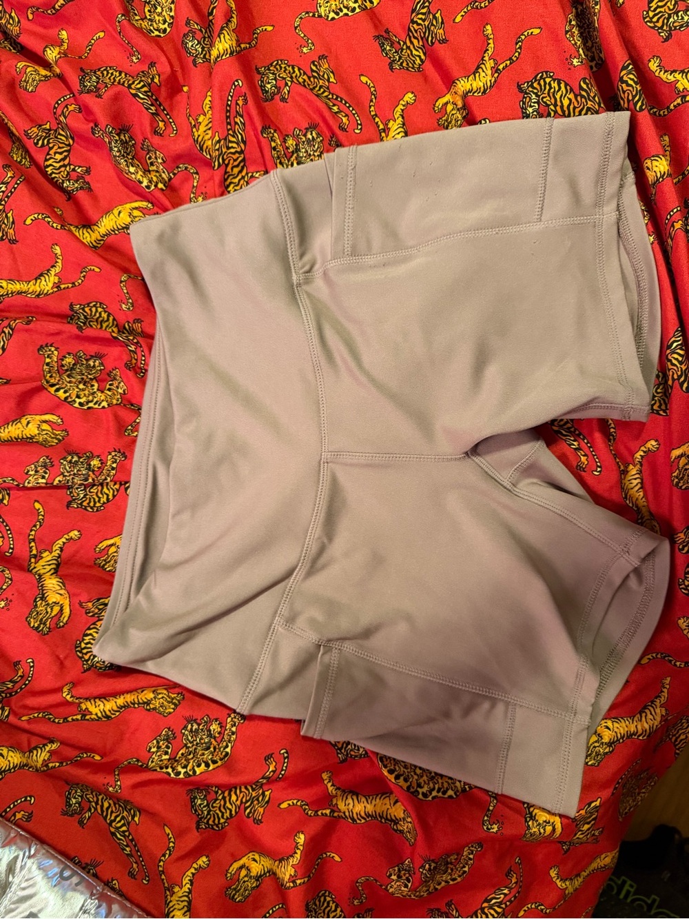 Women’s High-Waist Athletic Shorts - Taupe
